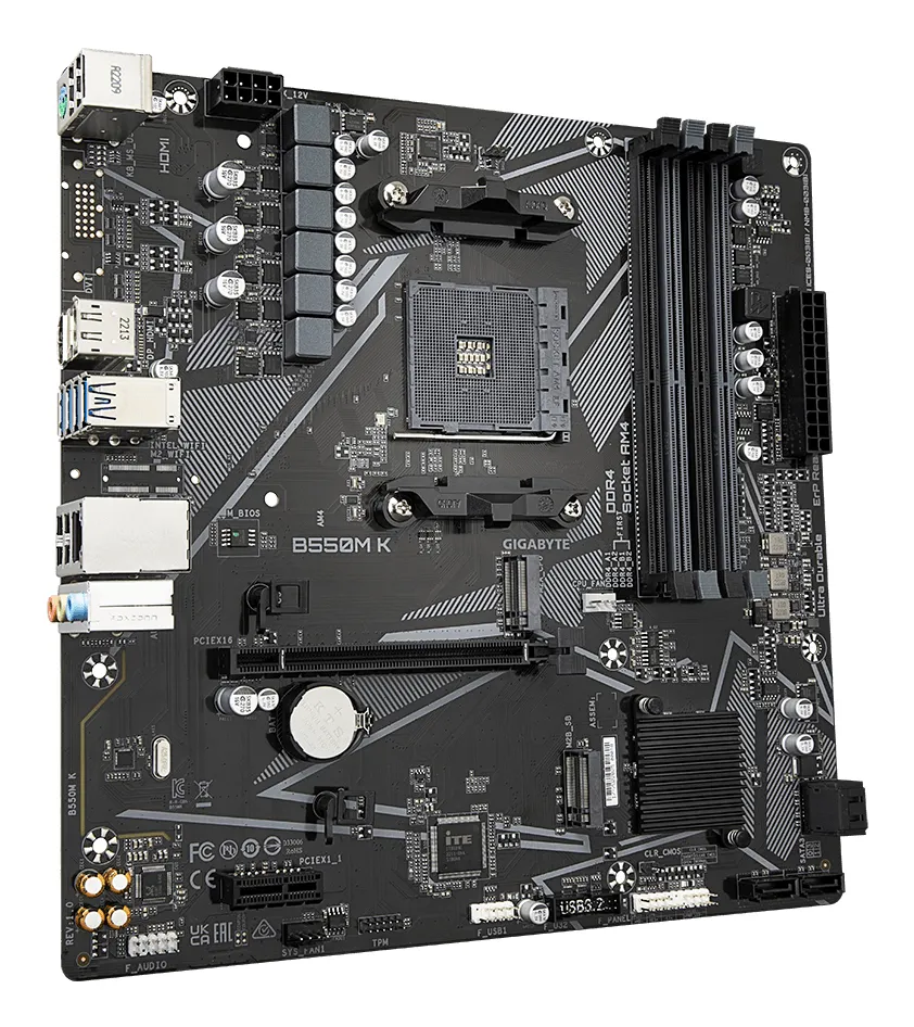 GIGABYTE B550M K DDR4 16GB セット Amazon.com: GIGABYTE B550M K (AM4/ AMD/ B550/ Micro-ATX/Dual